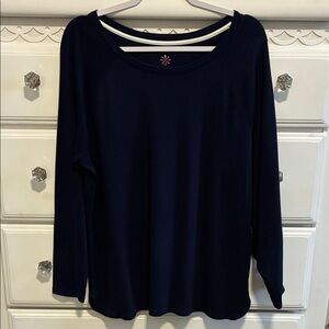 Isaac Mizrahi Live Scoop Neck Long Sleeved Tunic- Large